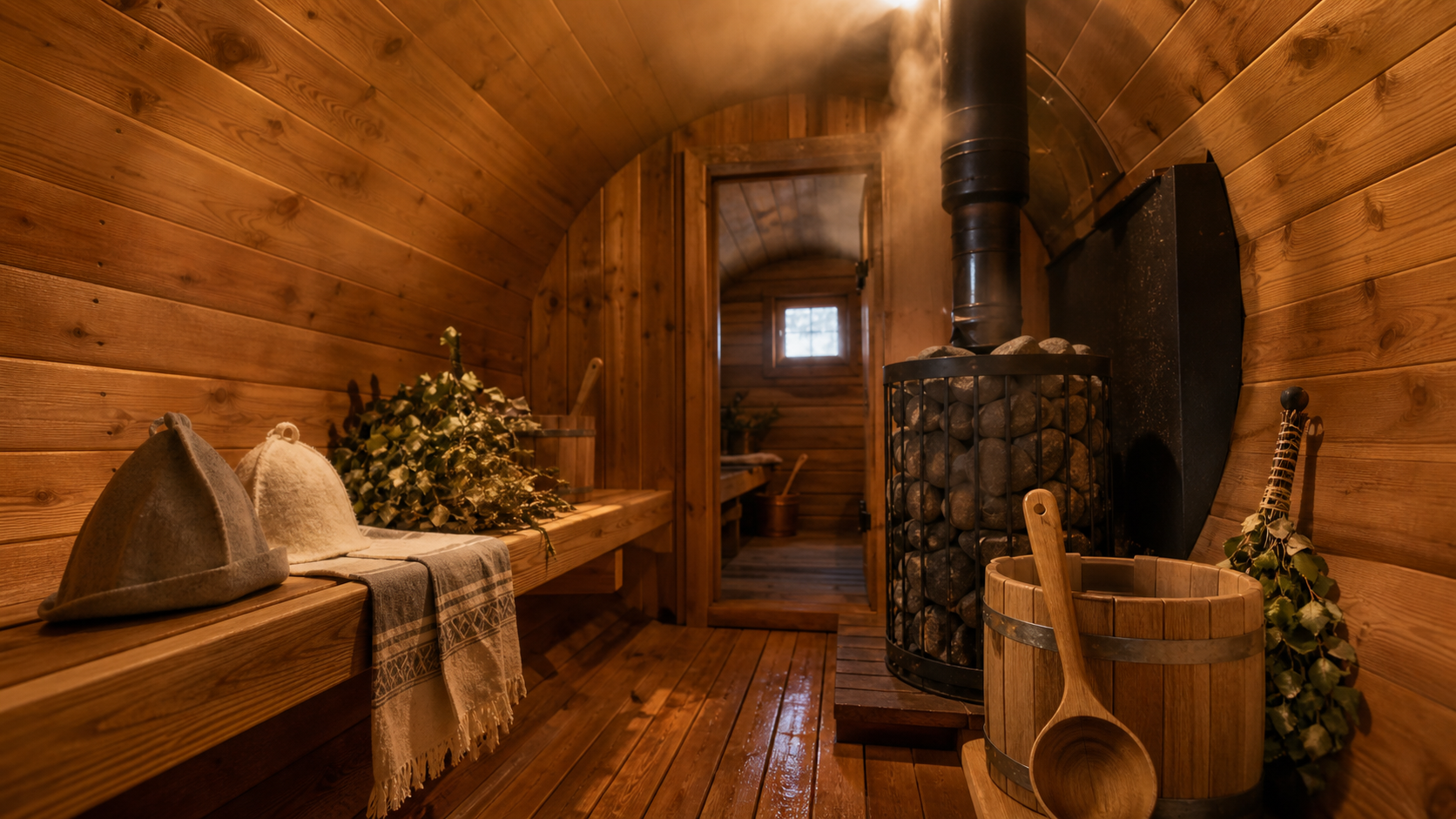 Innenraum einer Sauna