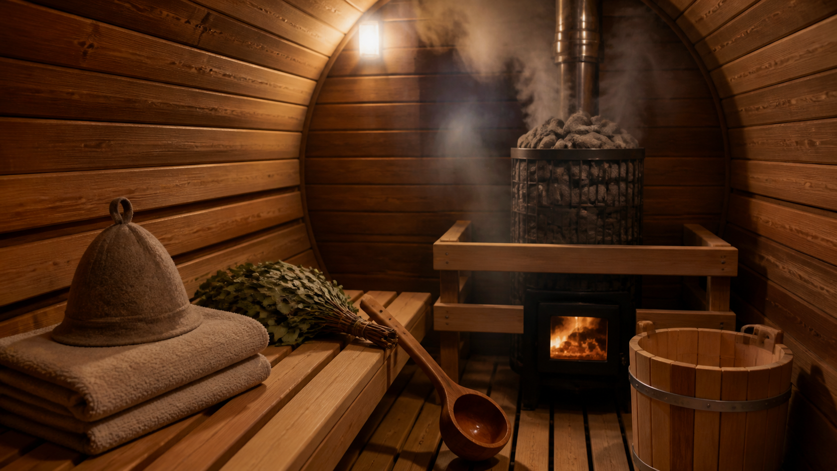 Innenraum einer Sauna